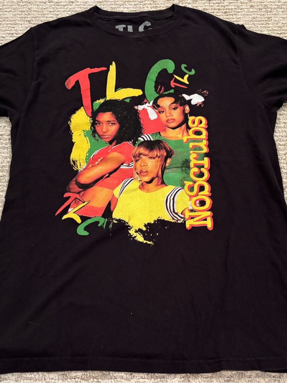 Black TLC Graphic T-Shirt Men’s Medium No Scrubs 90s Cotton Short Sleeve